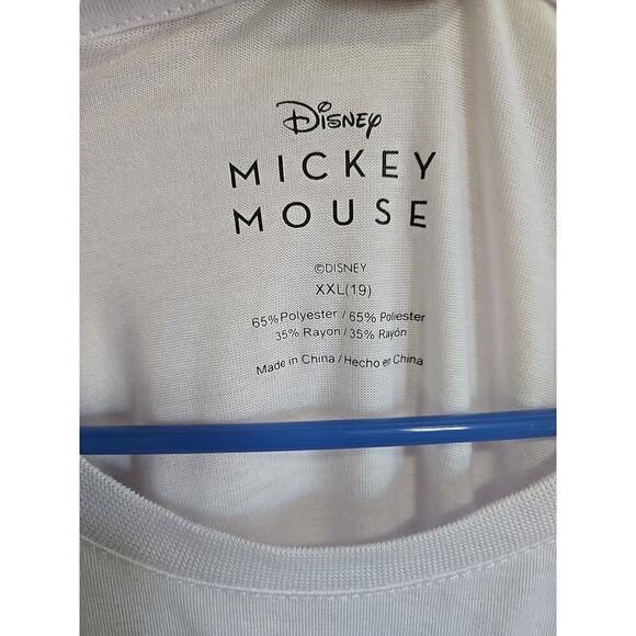 Disney Mickey Mouse and Friends Juniors Knit Top-White XXL -19 NEW - Picture 4 of 9